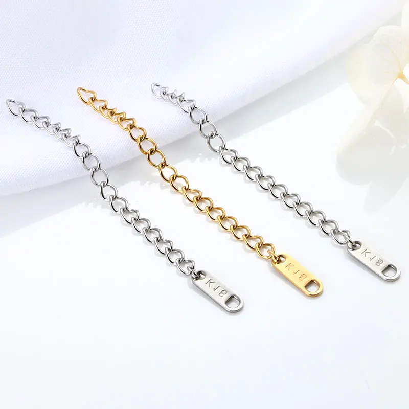 5cm Extension Chains VacuumPlated StainlessSteel Jewerly Making Supplies Accessorie DIY Necklace Bracelet Lengthen Fashion Style
