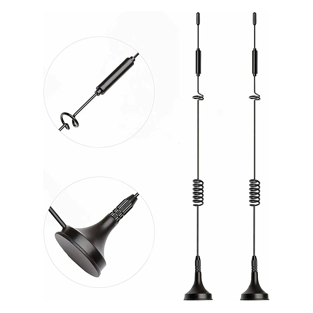 

2x Antenna For Bingfu Dual Band VHF UHF 136-174MHz 400-470MHz Ham Radio Car Antenna SMA Male TS9 Plug Connector Adapter 12dBi