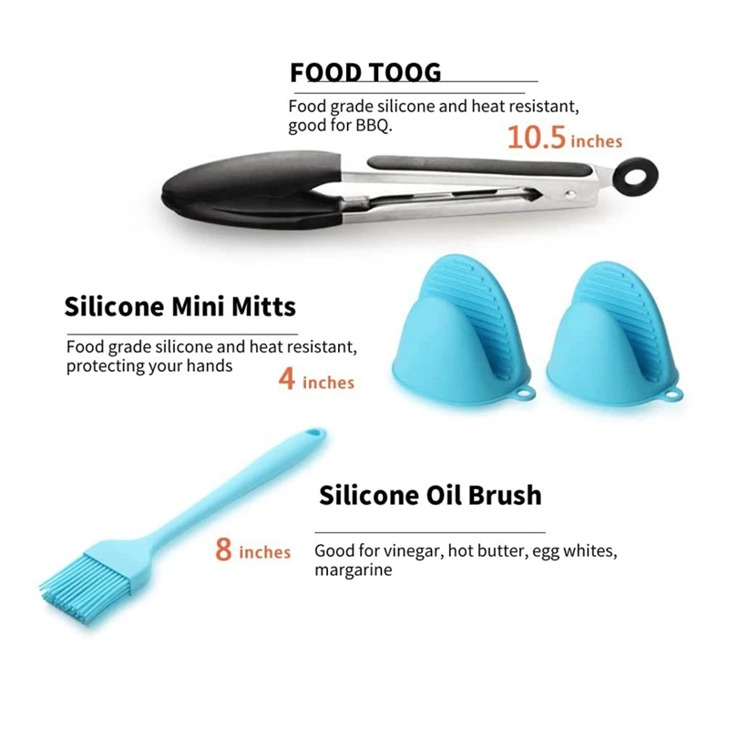 

8 шт., аксессуары для фритюрницы, 7 дюймов, для фритюрницы 5,3-кг, корзина для выпечки, тарелка для пиццы, гриль, горшок, кухонный инструмент для ...