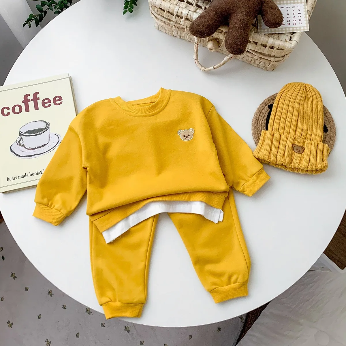 Комплект костюма Facejoyous Baby Bear с капучином и брюками хлопковая одежда унисекс для