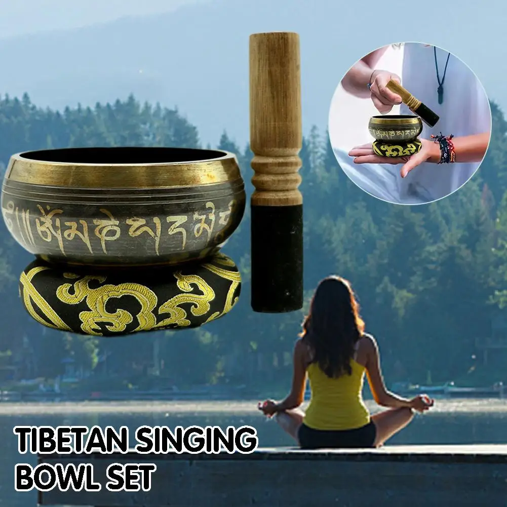 

Handmade Nepal Tibet Buddha Sound Bowl Yoga Meditation Therapy Chanting Bowl Bowl Music Brass Handicraft Singing Tibetan Ch H6L2
