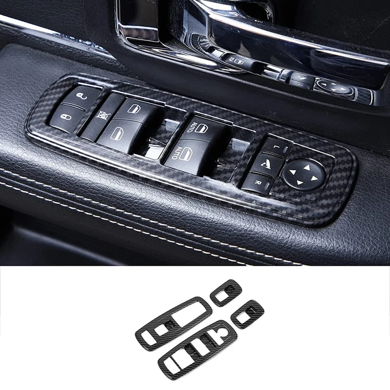 

Крышка переключателя оконного подъемника внутренняя накладка кнопки для Dodge RAM 2010-2017/зарядное устройство Durango 2011-2021, ABS углеродное волокно