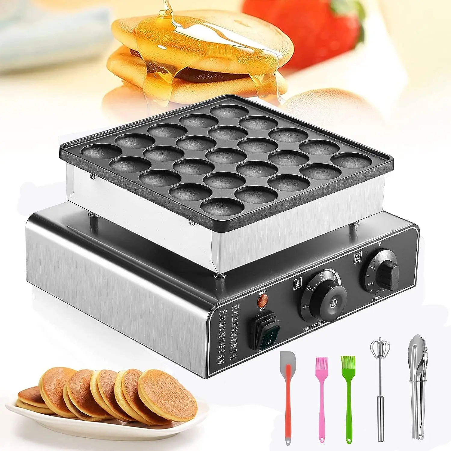 

Mini Pancakes Maker Nonstick Pancake Maker Machine Muffin Poffertjes Pan Machine for Home Kitchen Restaurant Snack 110V