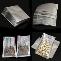100pcs aluminium foil vacuum sealer compression bag translucent airtight pocket food storage bag kitchen organizer for nuts food