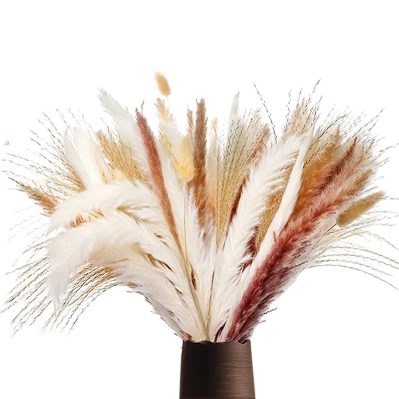

Boho Decor Pampas Grass 70Pcs 17 Inch Dried Flowers Pompous Grass Pampass Plants For Boho Home Bar
