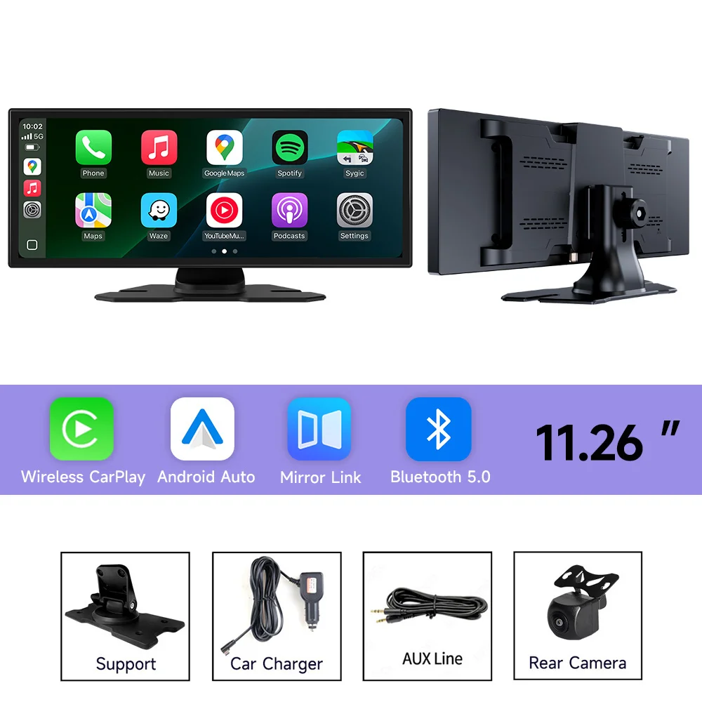 

Новый 8-ядерный 4 + 64G автомобильный радиоприемник, беспроводной Android Auto Carplay, ОС Android, GPS, автомобильное аудио, 11,26 дюйма, WIFI BT, автомобильный мультимедийный плеер