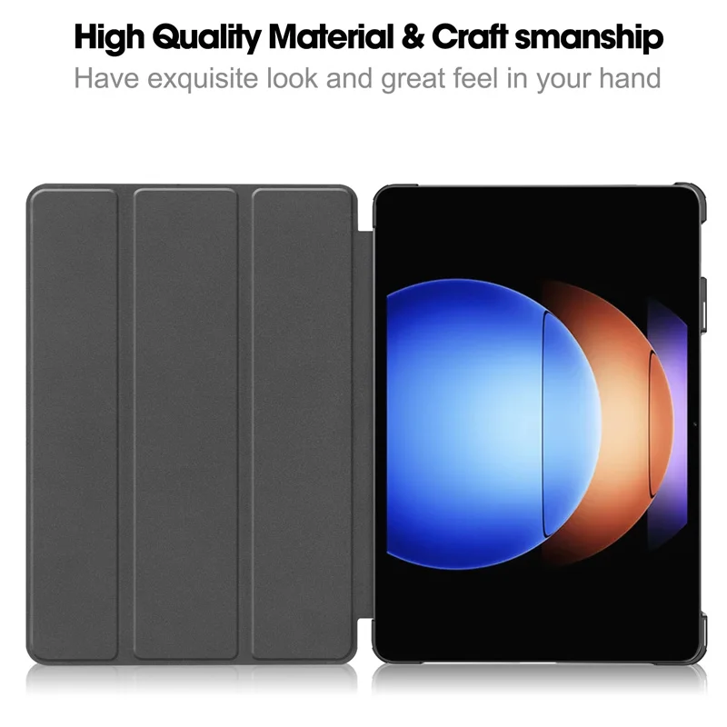 Чехол Funda для Xiaomi Pad 6s Pro 12 4 дюйма тройной магнитный кожаный смарт-чехол Coque 6S 2024