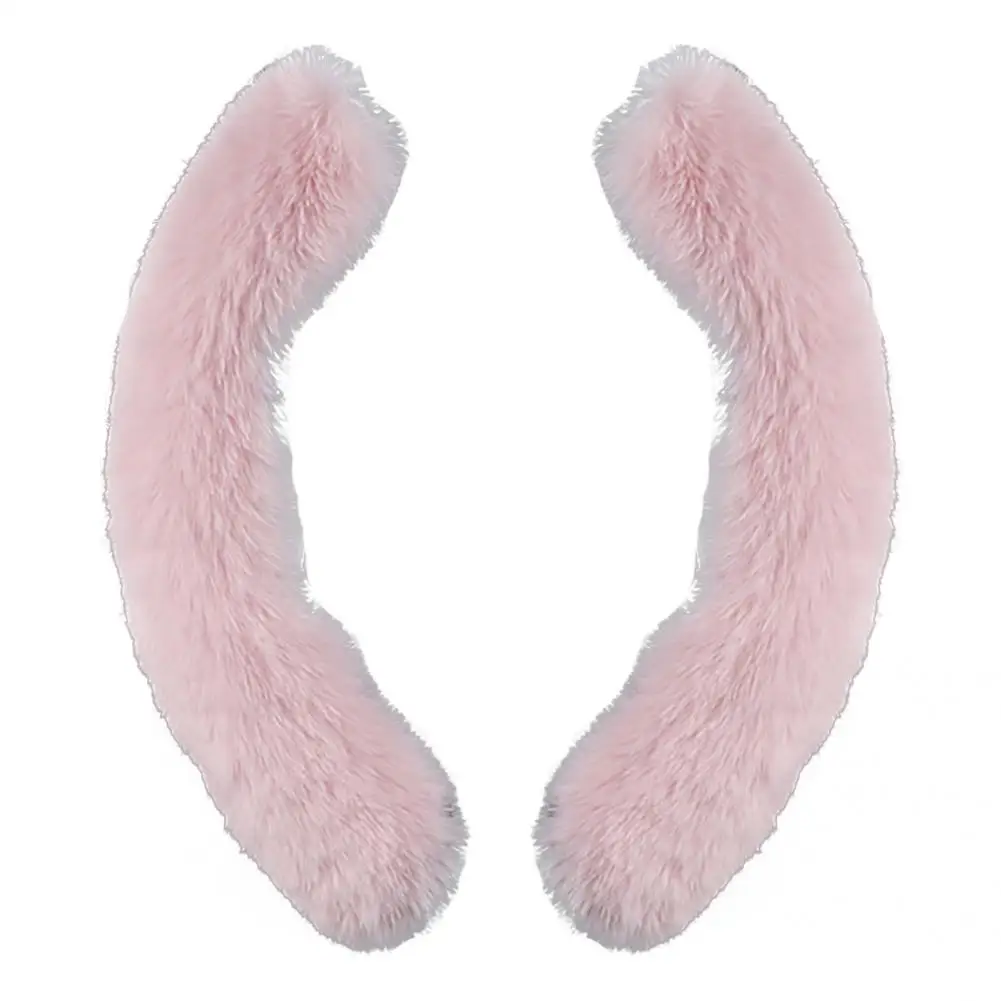 

1 Pair Steering Wheel Cover Practical Easy to Install Super Soft for Car Plush Steering Wheel Cover Steering Wheel Cover