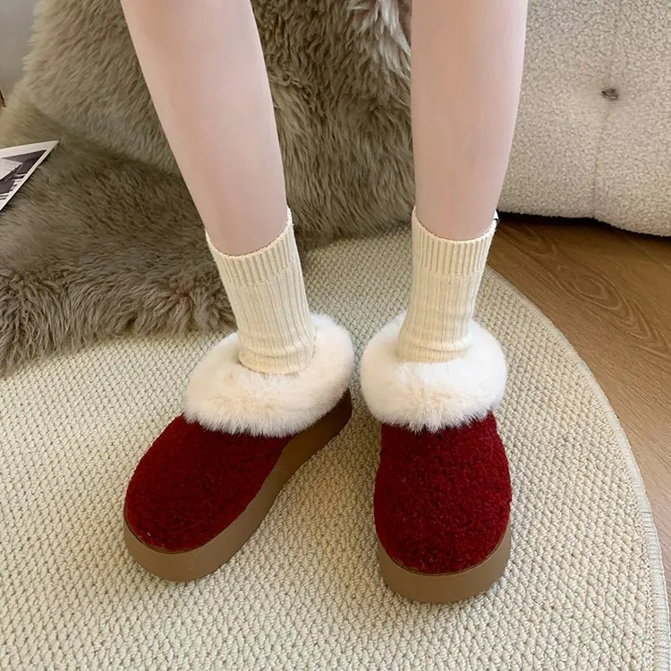 2024 модные блестящие зимние ботинки женские нескользящие ботильоны на меху