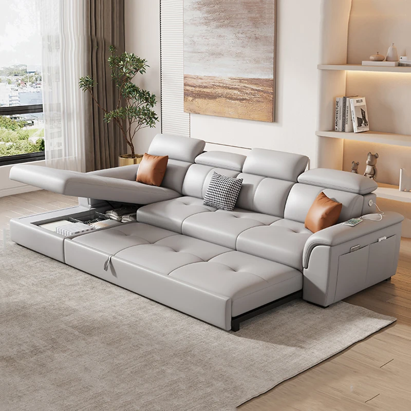 Диван-кровать складной деревянный с USB-зарядкой удобная мебель для гостиной