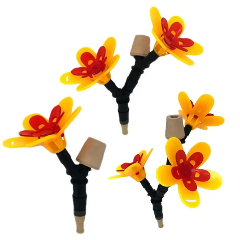 

DIY Hummingbird Feeder Flower Shape Feeding Port Reused Bottle Honey Water Bird Feeder For Outdoors Deck Patio Garden Yard