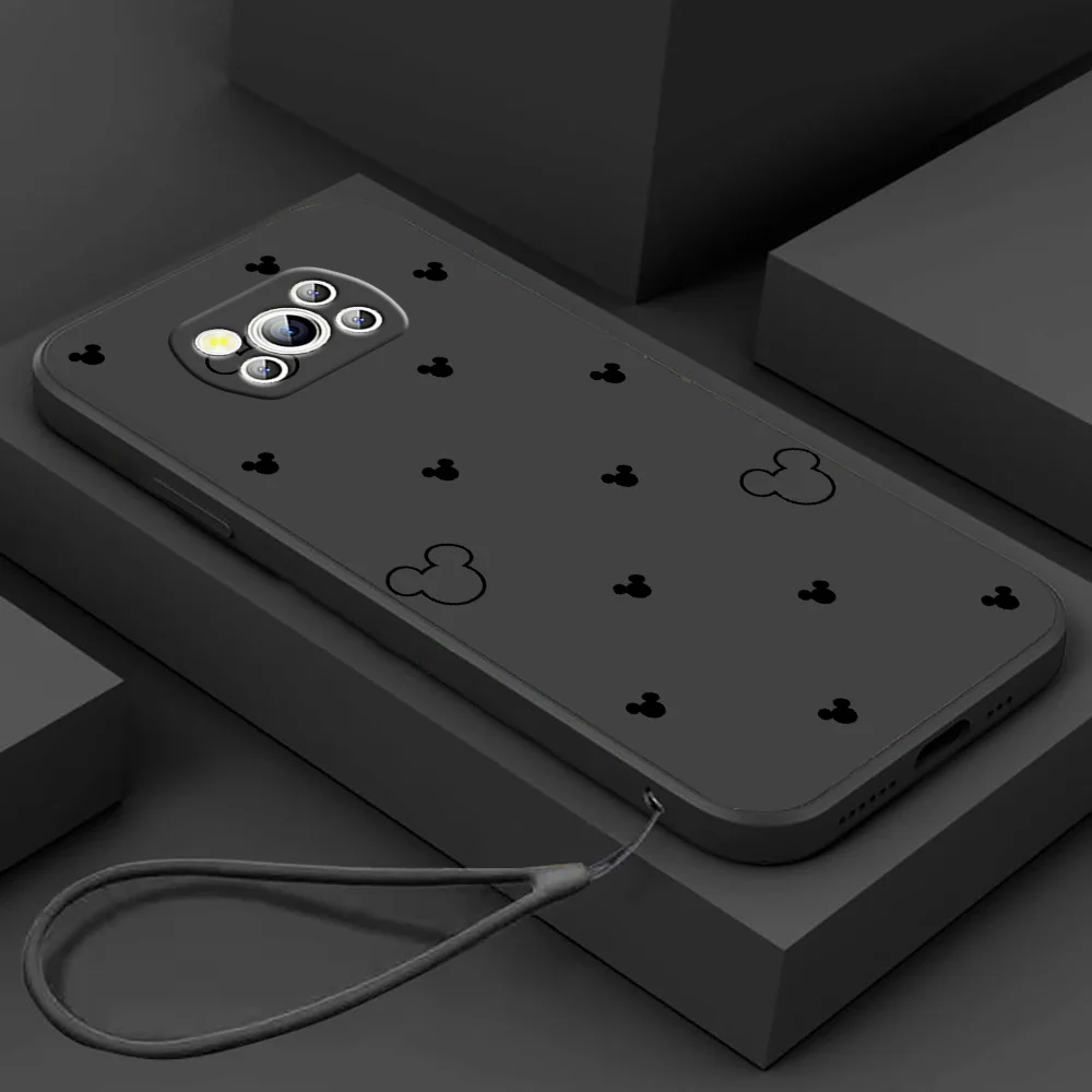 

Disney Cartoon Mickey Phone Case For Xiaomi POCO M5s M4 M3 X4 X3 NFC X2 F4 F3 GT Pro C40 C3 Liquid Rope Funda Cover