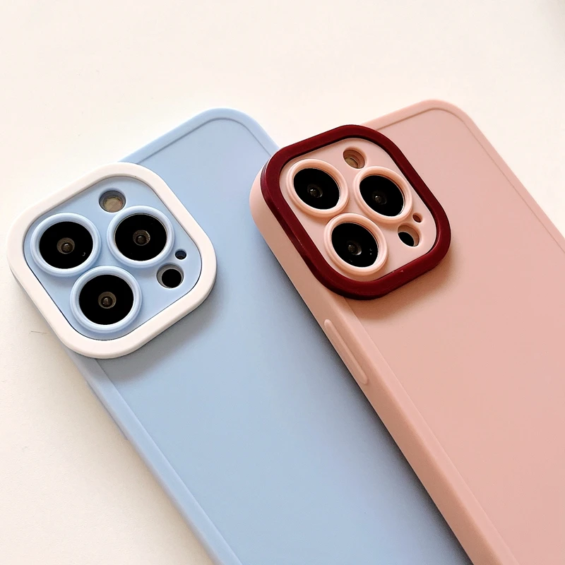 

Soft Silicone Lens Protection Phone Case For iPhone 11 12 13 Pro Max XS X XR 7 8 Plus SE 2020 Shockproof Candy Bumper Cover