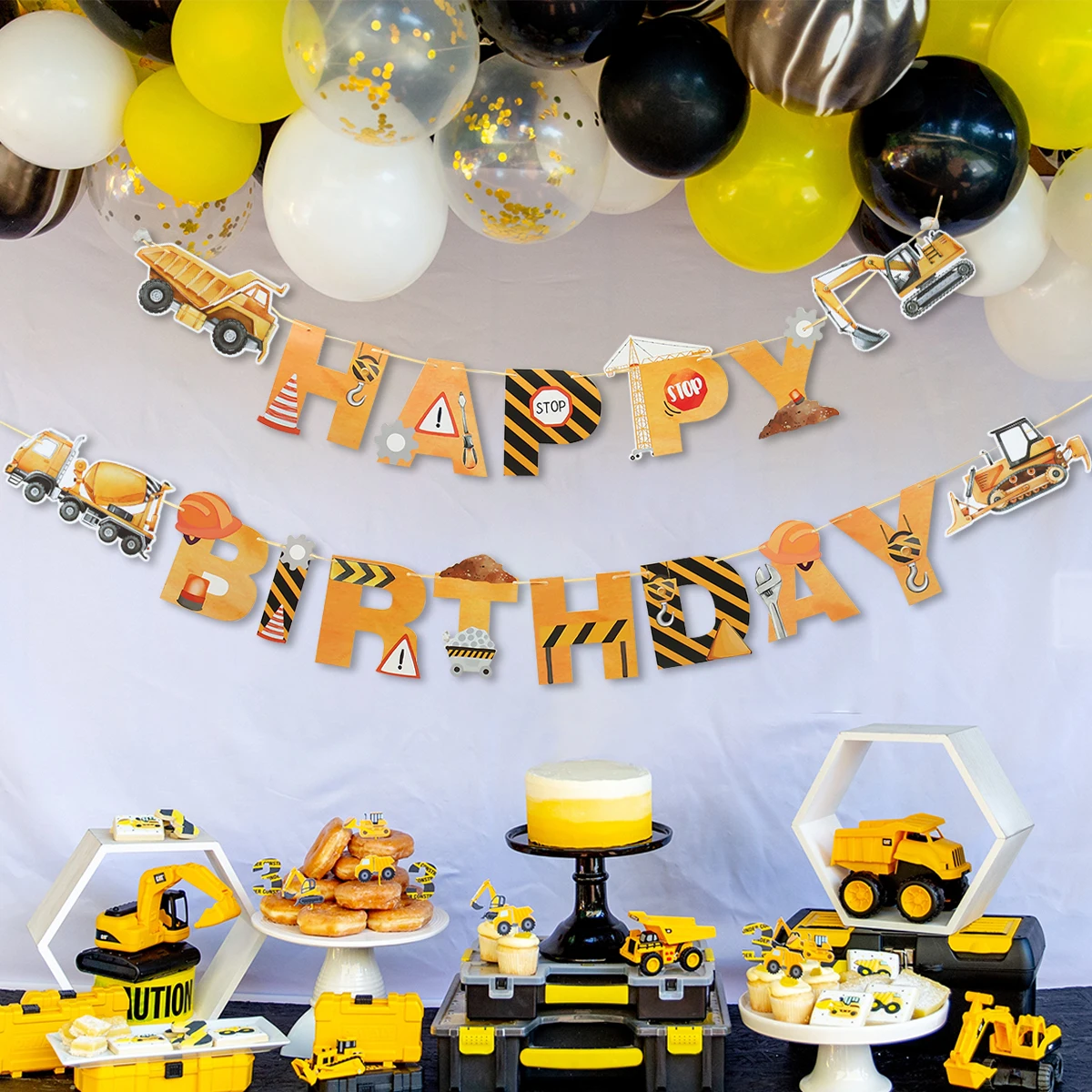 Тема строительства одноразовая посуда украшение на день рождения детский душ