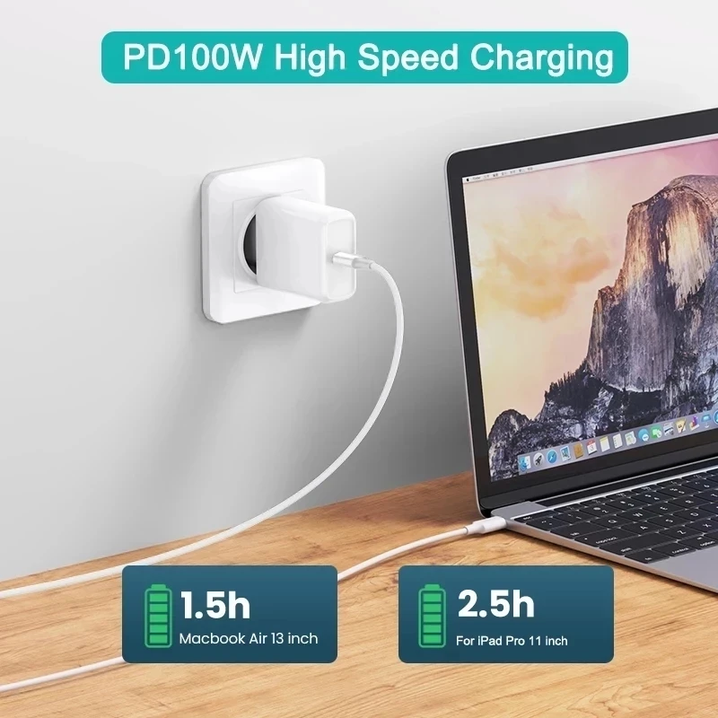 100W USB C To Type PD Cable QC4.0 5A Type-c For Xiaomi Samsung Oneplus Macbook iPad Smartphone Line Data Sync |