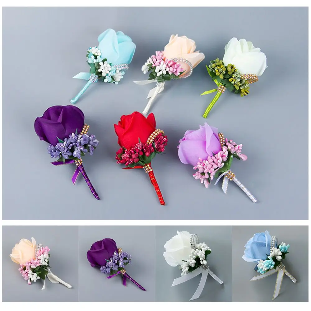 

New Party Decor Silk Women Wedding Boutonniere Corsage Brooch