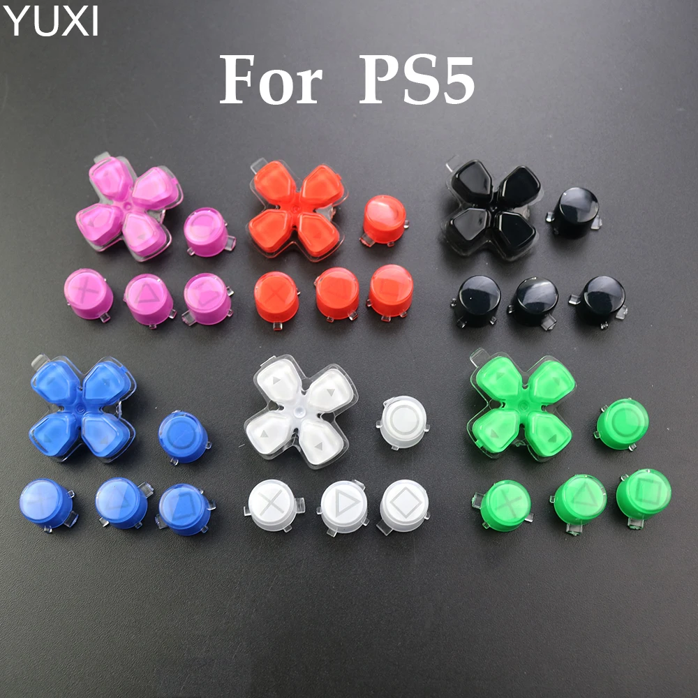 

YUXI 1Set For PS5 Controller Replacement Dpad ABXY Jelly Buttons Trigger Keys Repair Part For PS5 Gamepad