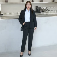 3xl 10xl womens professional suit pants 2 piece temperament long sleeved ladies jacket office work clothes female