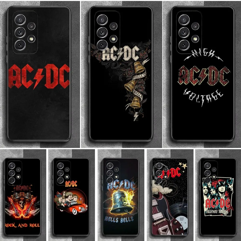 Music A-AC-DC Cool Phone Case For Samsung S24 23 22 30 21 10 9 Ultra Plus Lite FE Soft Silicone Black Cover