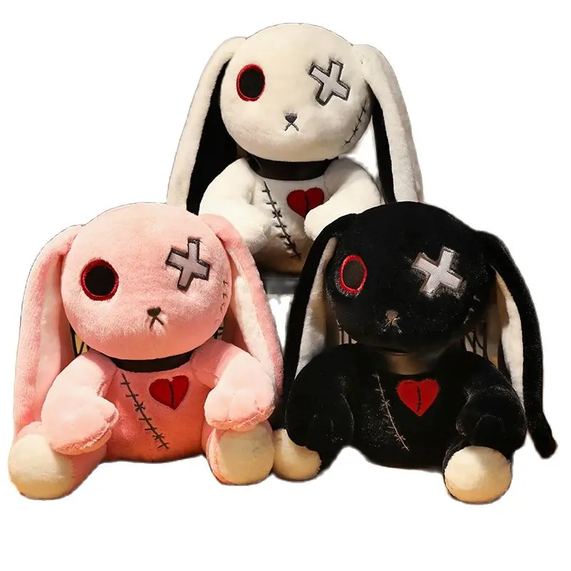 

Kawaii аниме мультфильм кролик готический рок Стильная игрушка Staunch Bunny кукла домашний Декор подарок на Хэллоуин