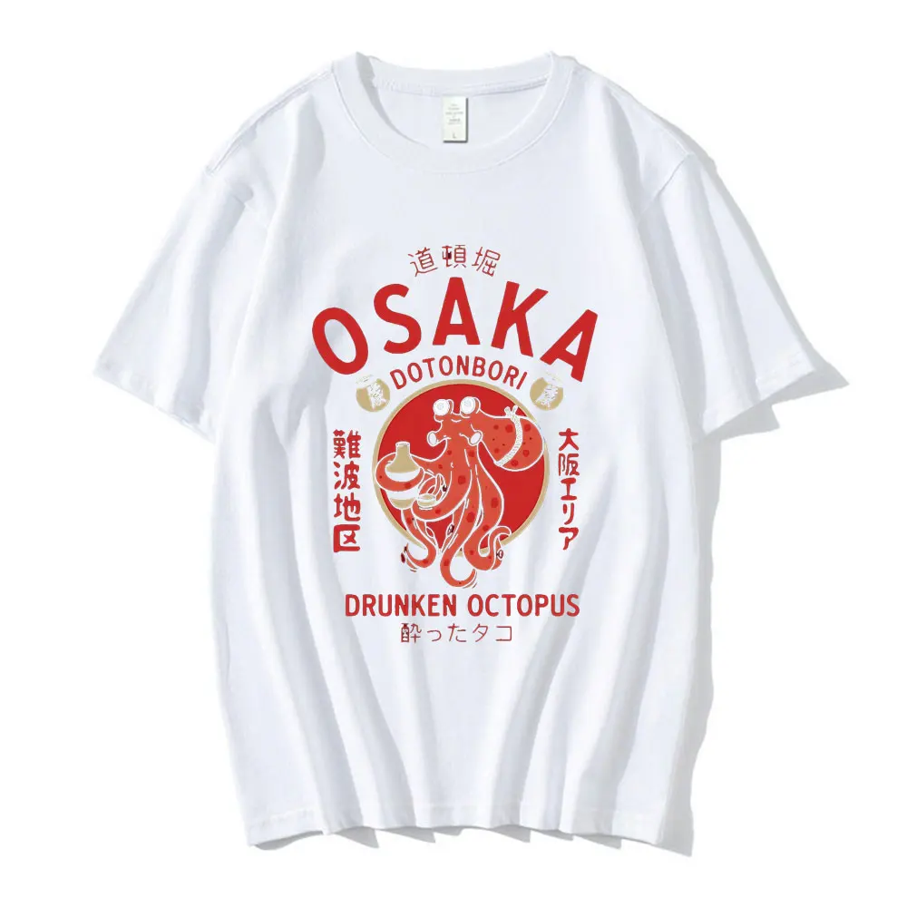 Osaka Dotonbori Drunken Octopus Графические футболки в японском стиле Футболка для любителей