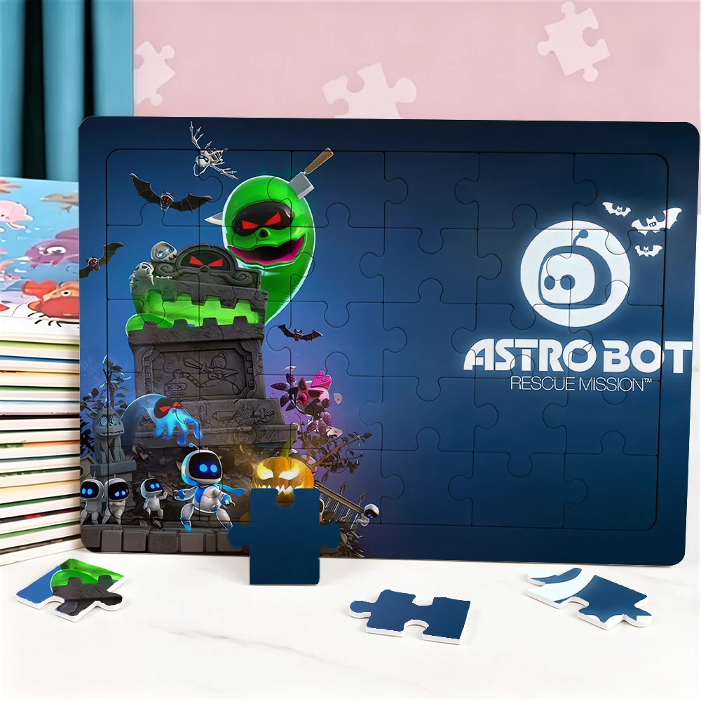 Фото Новые 30 шт. пазлов Astrobotes с аниме-принтом, развивающие семейные обучающие игрушки, пазлы для дня рождения, милые подарки №3