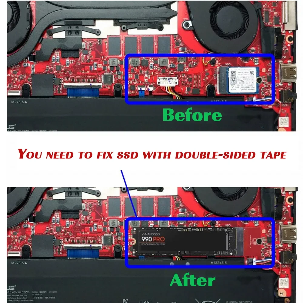 Комплект обновления платы адаптера ROG Flow X13 NVME PCIE4.0 M2–2280, обратная совместимость M-Key 22x30–22x80 мм для расширения хранения (art.: 3920cd2cb0475) - 3920cd2cb0475