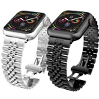 Металлический ремешок для Apple watch 7 6 5 4 SE 40 мм 44 мм 41 мм 45 мм, сменный ремешок для iwatch 3 42 мм 38 мм, металлический браслет из нержавеющей стали
