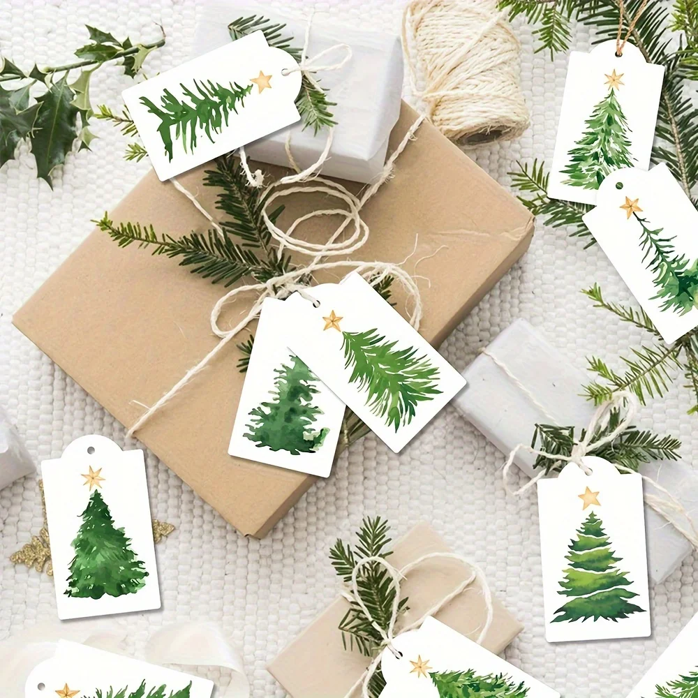 60 шт. бирки для рождественской елки с пеньковым шпагатом - идеально подходят