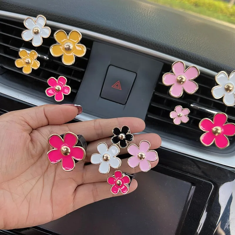 

1set Car Creative Flower Aromatherapy Car Air Outlet Decor Perfume Clip Auto Air Freshener Colorful Decor Car Accessories