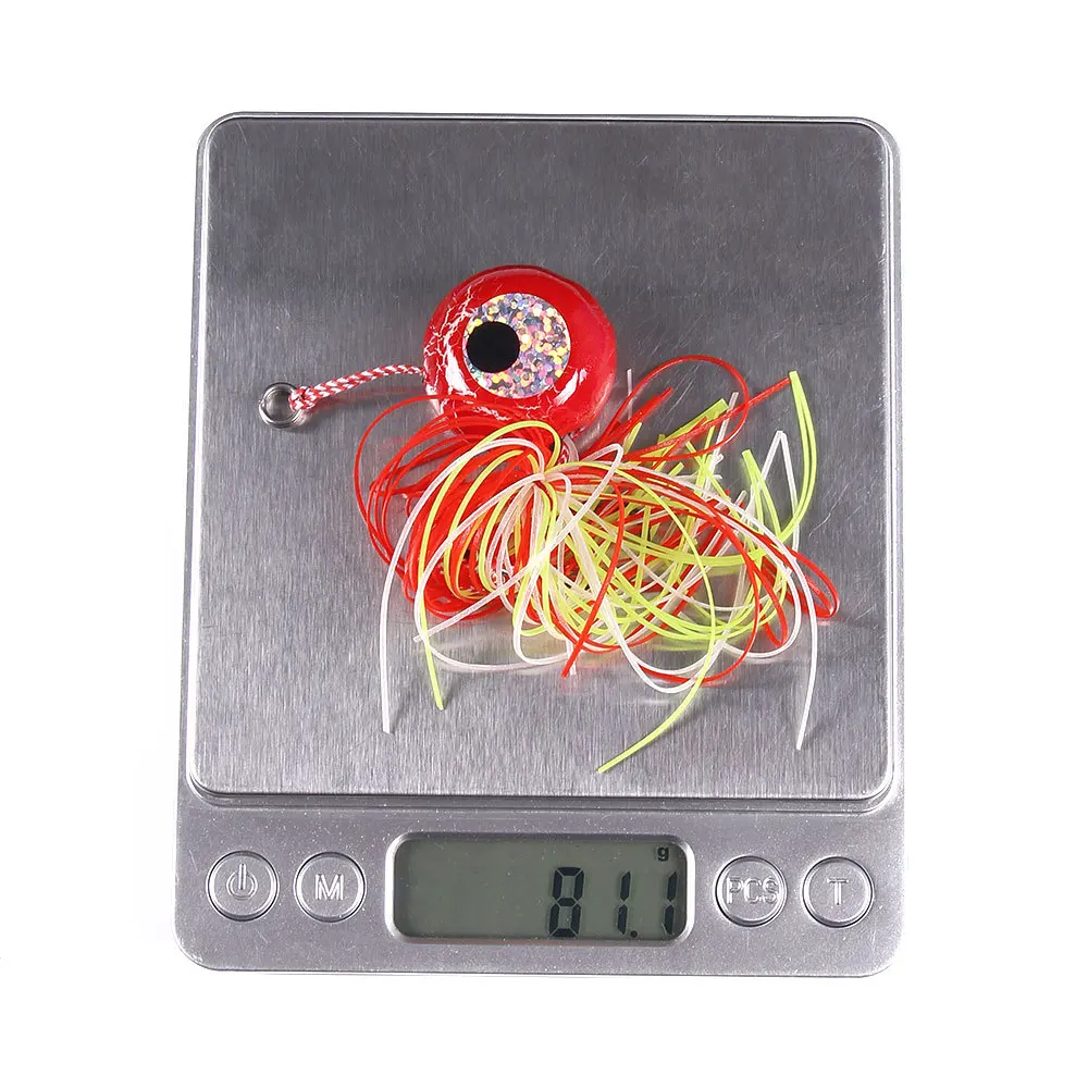 Глубоководная приманка для морской рыбалки DEEP UP Tenya Madai Jig Kabura с головкой-джигом, ведущим на дно, с резиновым юбком и искусственной креветкой.