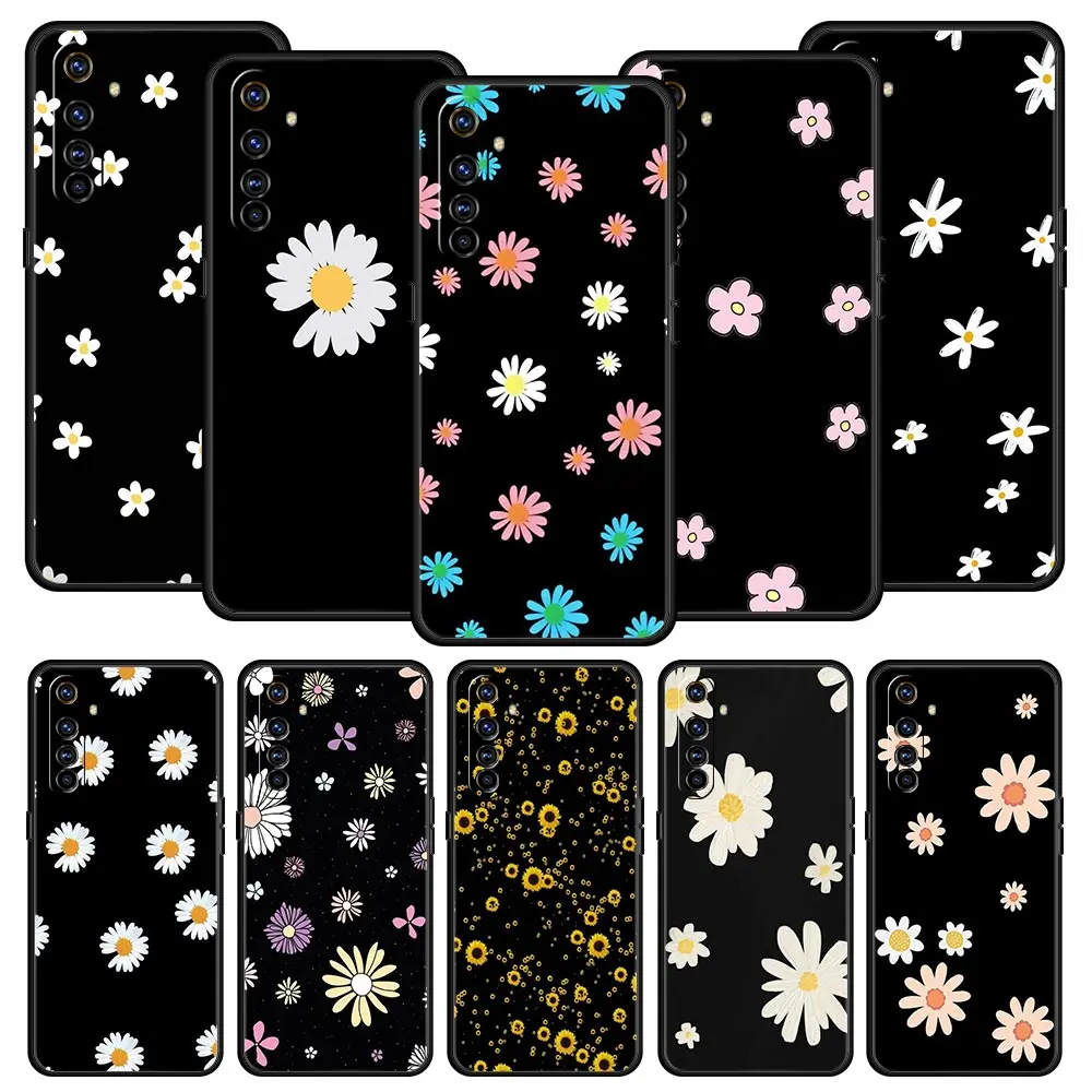 

Flower Sunflower Phone Case For OPPO Realme 9 8 7 6 GT2 Pro Plus 5G Cover Realme C25 C21 C11 C3 8i 9i Soft Silicone Coque Funda