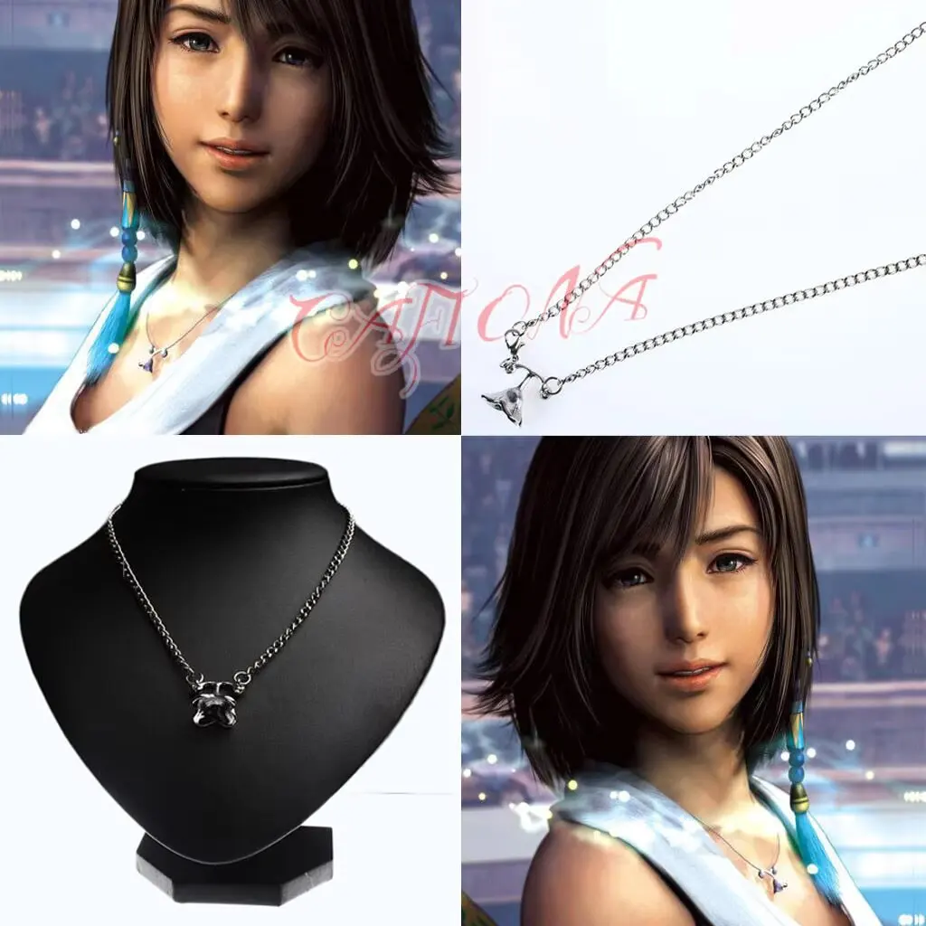 Фото Ожерелье-цепочка Cafiona Final Fantasy Yuna с подвеской-колокольчиком, модное ювелирное украшение, серебристый цвет №1