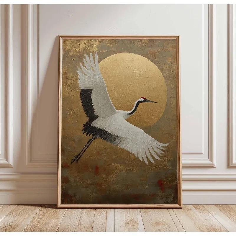 

Настенный постер "Летающие журавли" на холсте