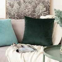 inyahome velvet throw pillow with insert home decorative for couch bed sofa chair soft cushion solid square coussin canap%c3%a9