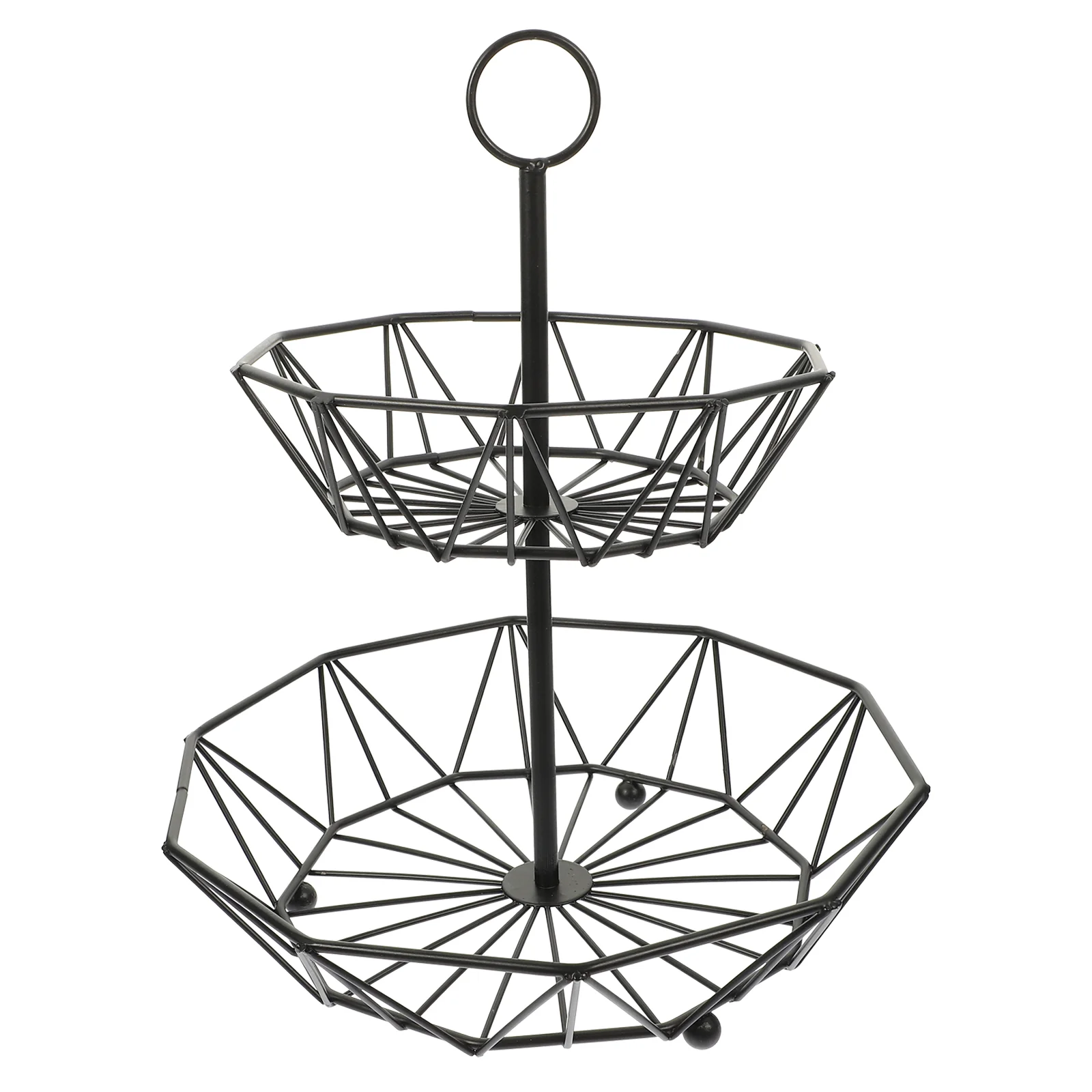 

Fruit Basket Stand Fruits Tier Tray Kitchen Wire Countertop Bowl Holder Serving Vegetable Snacks Storage Party Bread Fruteros