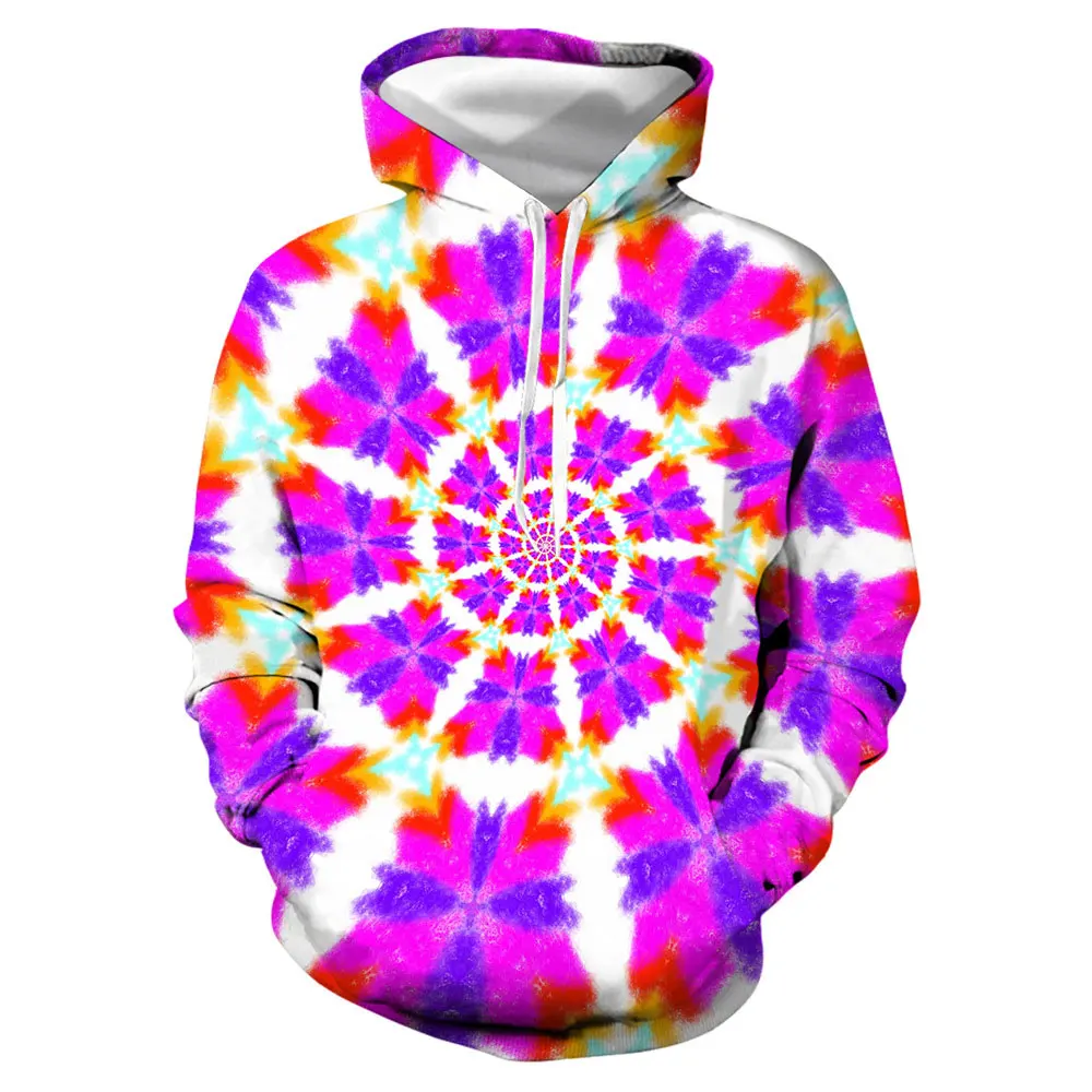 

3D Artistic Color Rendering Element Couple Hooded Sweater Street Cool Hip Hop Men's Fashion Hooded Pullover 3D Top