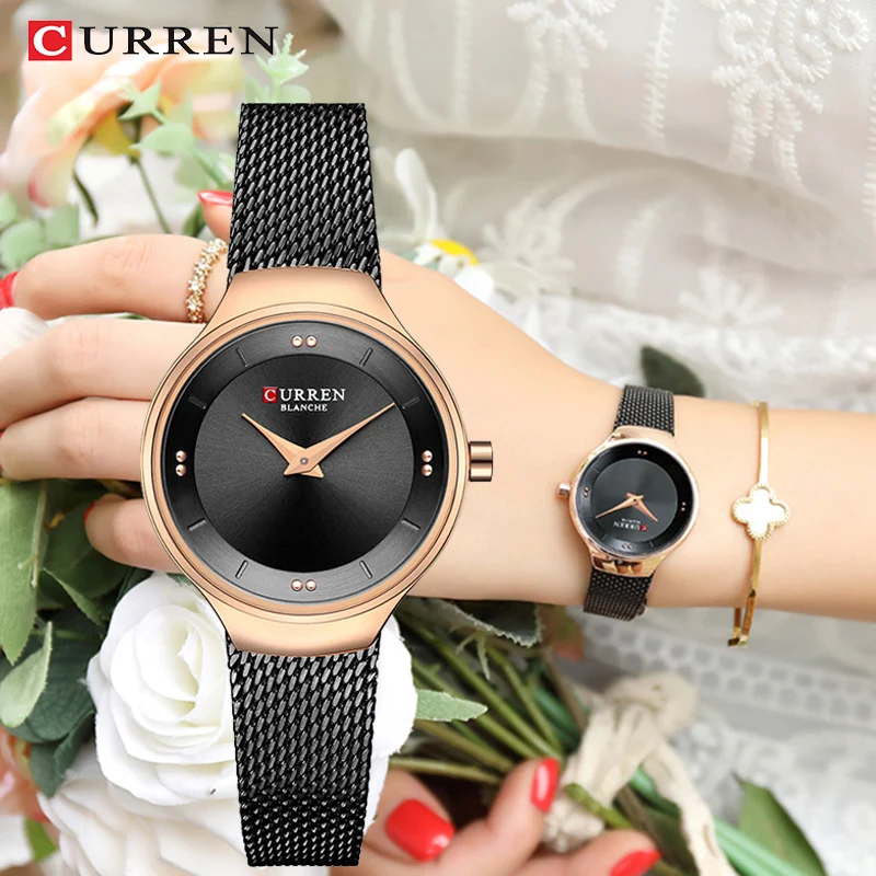 

CURREN Fashion Simple Movement Waterproof Stainless Steel Watch For Women Luxury Charming Analog Quartz Ladies Wristwatch часы