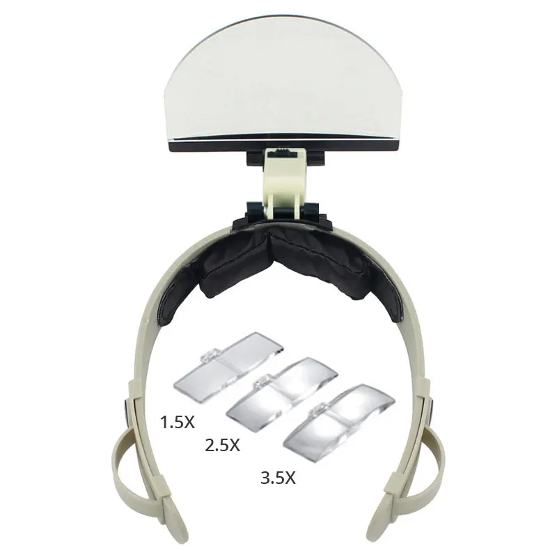2X 3,8X4,5X5,5 X Multi Power Helm Lupe Kopf Lupe Lupe mit LED-Licht 3 Hilfs objektiv MG81003