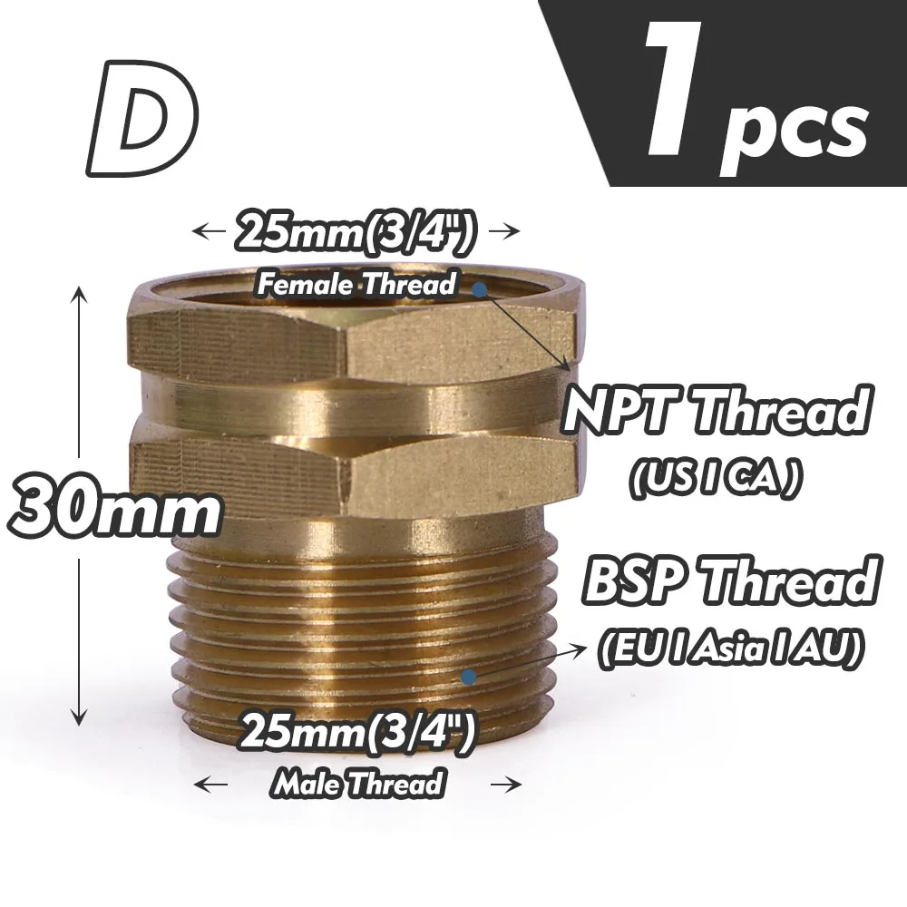 

Латунный шестигранный адаптер MUCIAKIE 1/2" 3/4" NPT x BSP