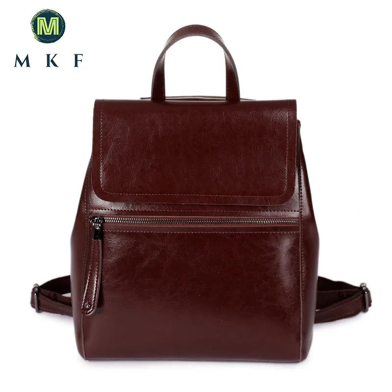 

Женский рюкзак, новинка 2023, кожаный рюкзак для пожилых дизайнеров, Модный женский ретро школьный рюкзак из вощеной воловьей кожи, Бесплатная доставка