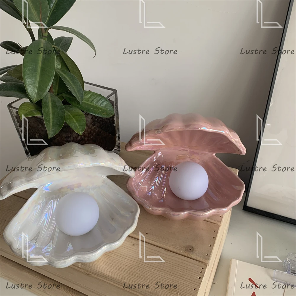 Светодиодный ночсветильник в виде жемчуга керамический Настольный светильник