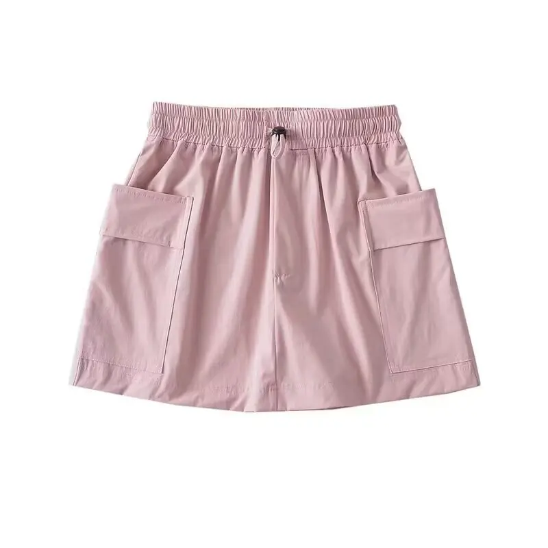 Мини-юбка Женская эластичная трапециевидная с завышенной талией и карманами