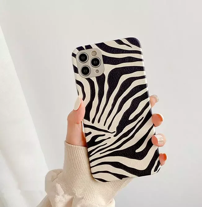 

Free Shipping for IPhone 13 Pro Max 12 7 Plus X XR Xsmax Leather Leopard Shockproof 11 Pro Back Cover Cartoon Zebra Pattern Ph