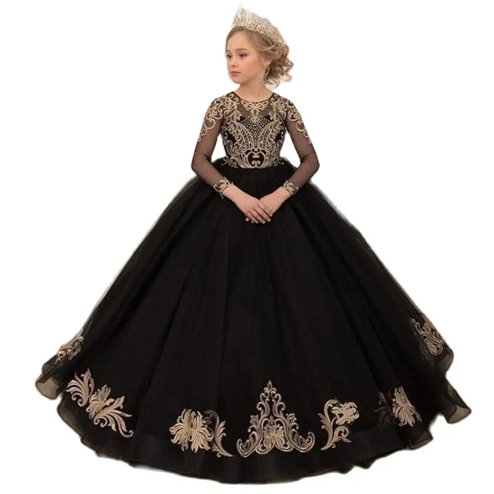 

Платья для первого причастия, элегантное многослойное платье принцессы из тюля с цветочным принтом, платье для свадебной вечеринки, детский подарок-сюрприз