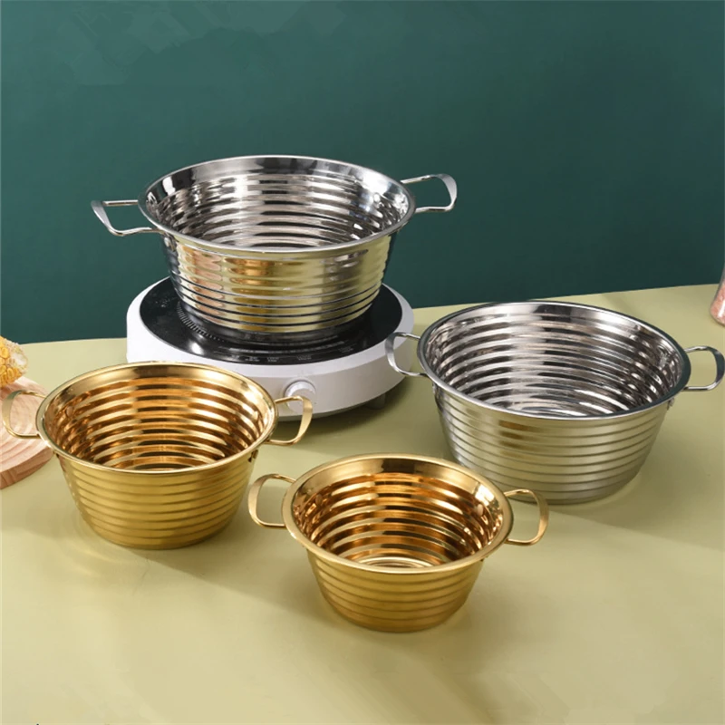 

Kitchen Seafood Soup Pot with Handle Stainless Steel Screw Thread Ramen Troop Pans Korean Cookware Home Cooking Accessories