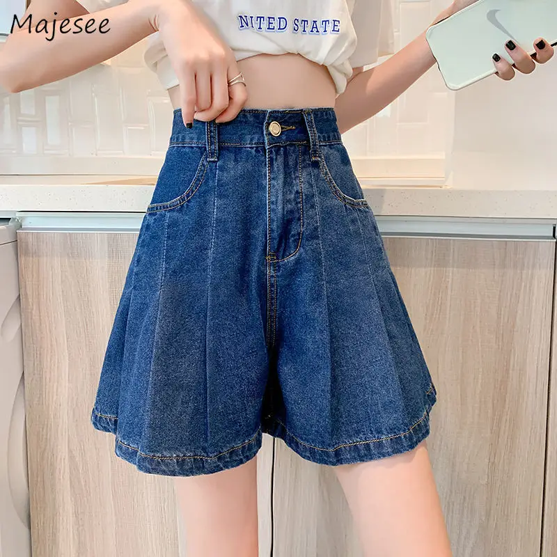 

Shorts Women Simple New Arrival All-match Young Ladies High Waist Denim Loose College Ins Street Wear Summer Cool Korean Style