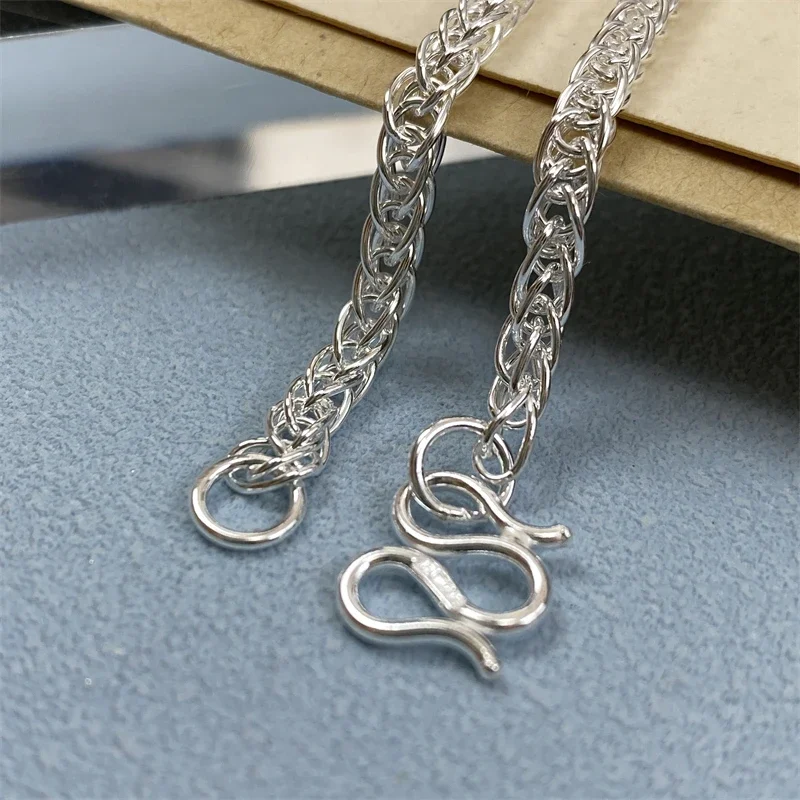 Ожерелье из чистого серебра 999 пробы женское и мужское ожерелье 1 5/2 5/3 мм/4 мм