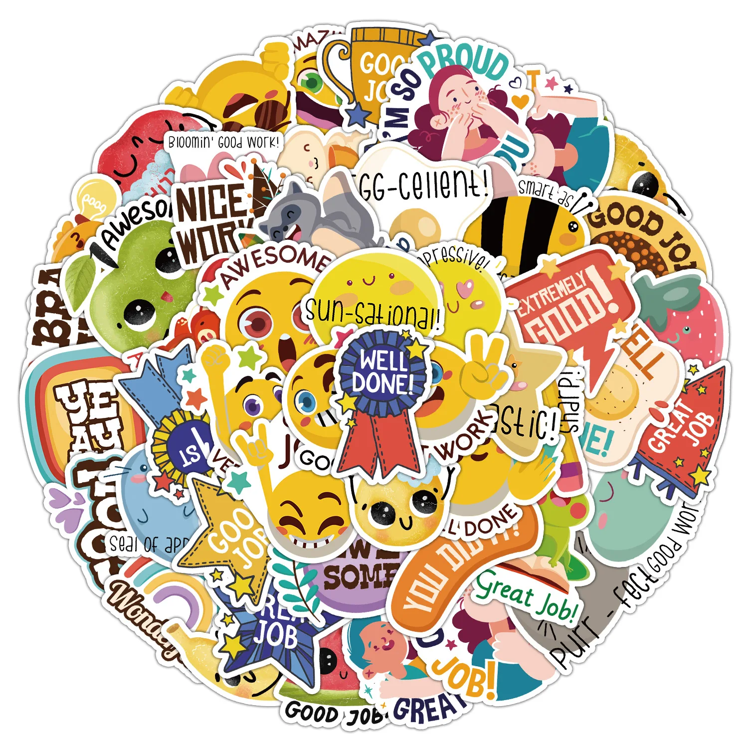 

50pcs Student Reward Stationery Box Guitar Computer Decoration Creative Toy Box Cartoon Children Waterproof Sticker