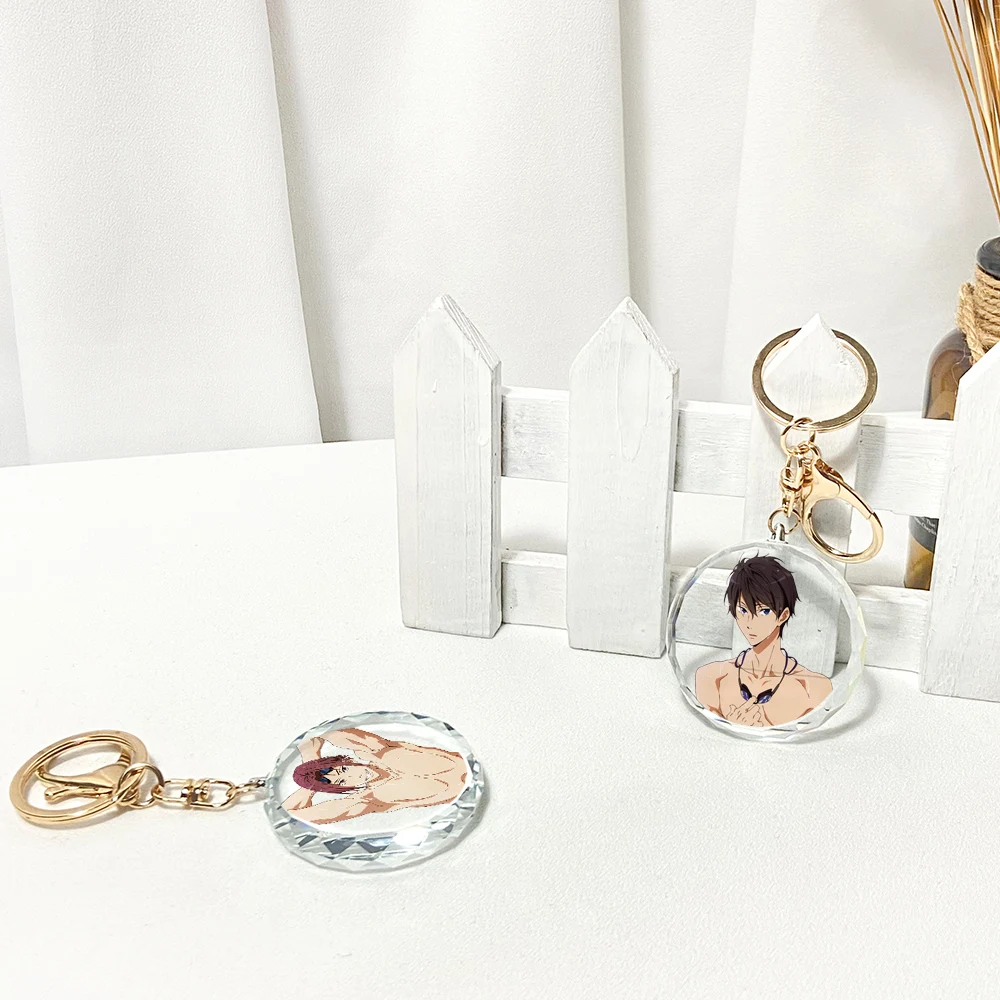 Бесплатно! Брелок Тачибана Макото Рин масуока прозрачный хрустальный брелок